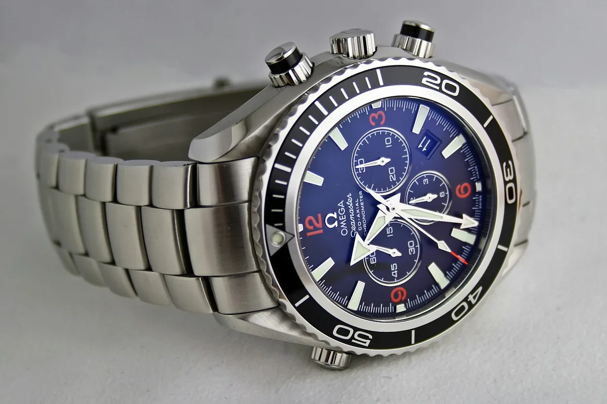Chronograph watch photographed as a product still life