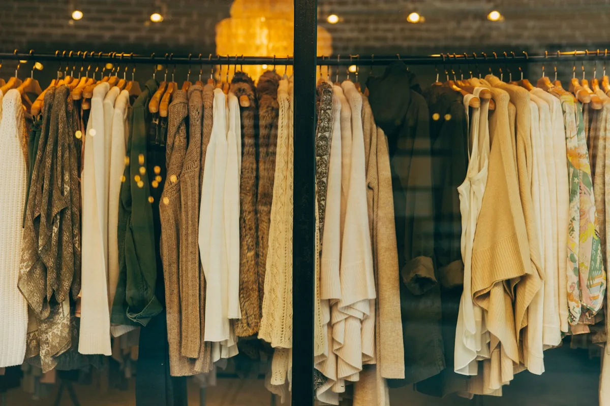 Boutique rail of garments shot for a lookbook