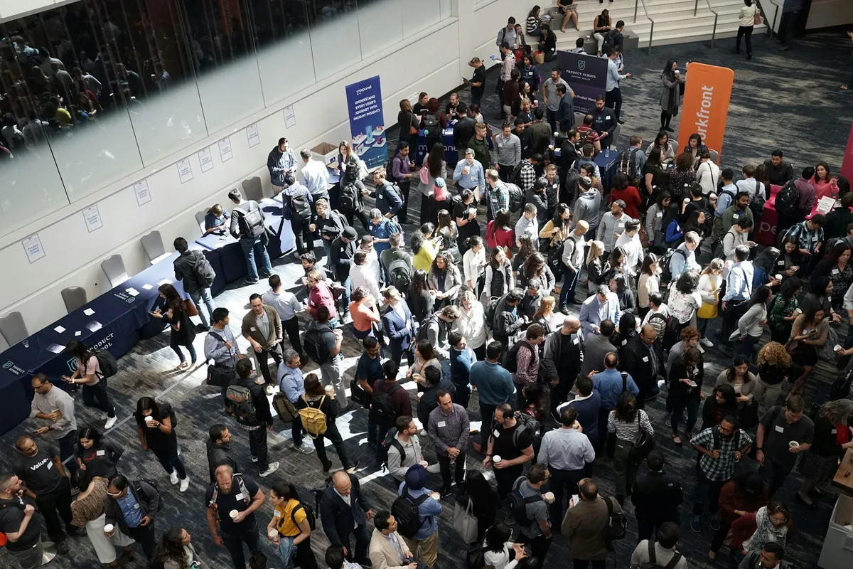Aerial view of a crowd gathered at an outdoor event