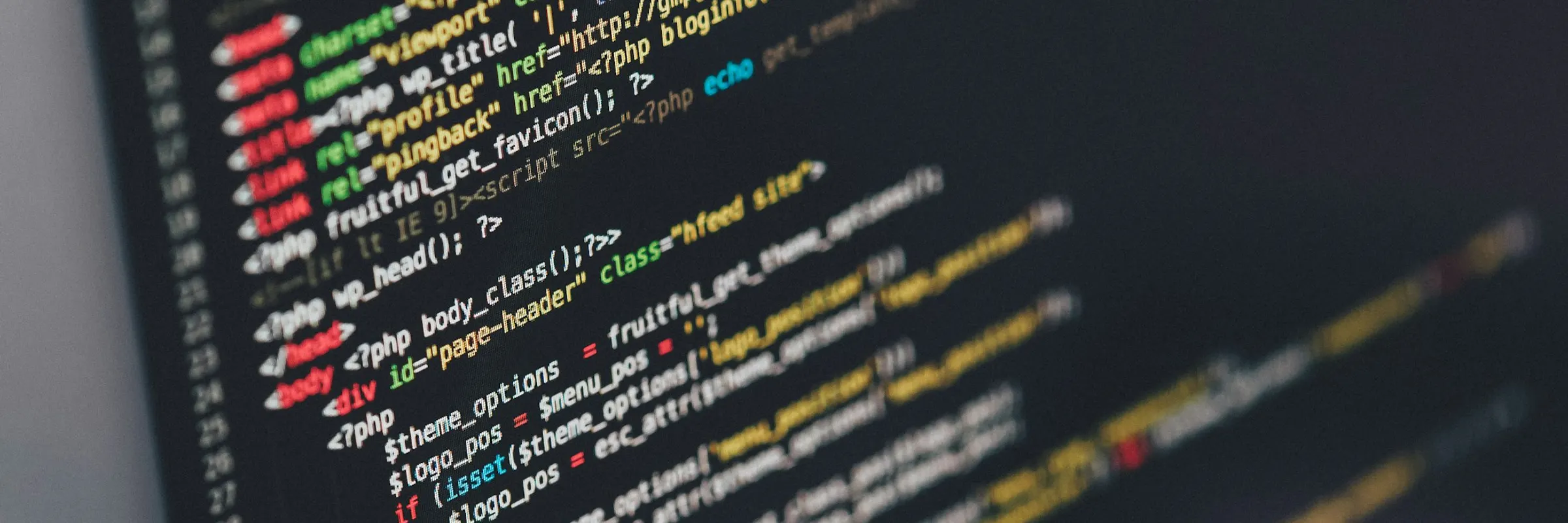 Application source code on a developer's screen
