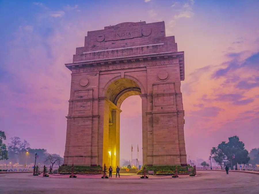 India Gate in Delhi photographed at twilight