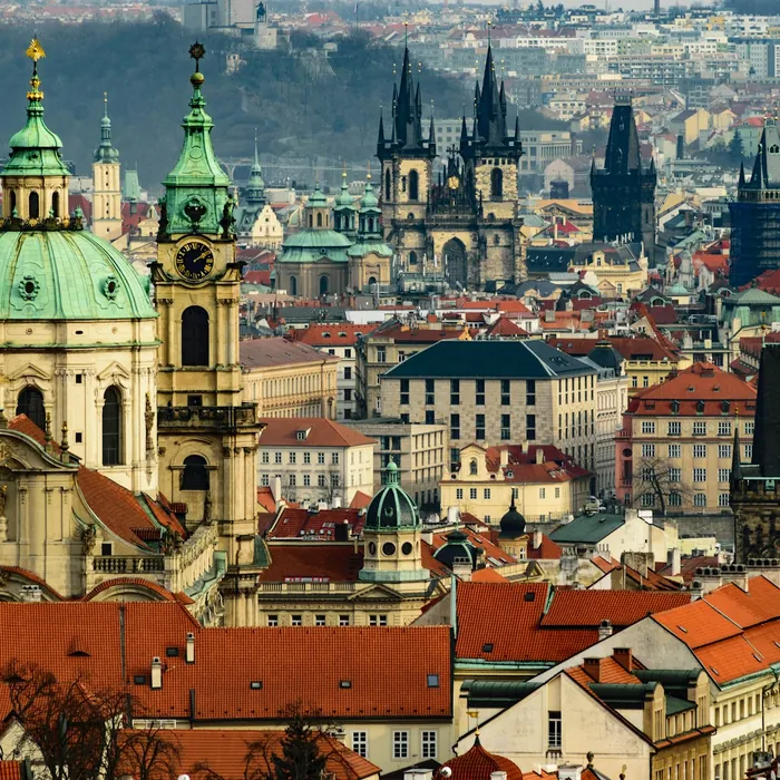 Red rooftops of a historic European old town